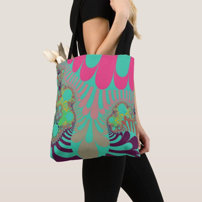 Bolsa Tote Teal e Mod Rosa (Close Up)