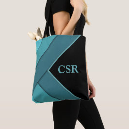 Bolsa Tote Teal e preto personalizados