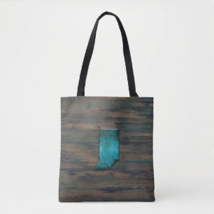 Bolsa Tote Teal em Forma de Estado de Indiana