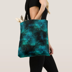 Bolsa Tote Teal Galaxy Series Design 1