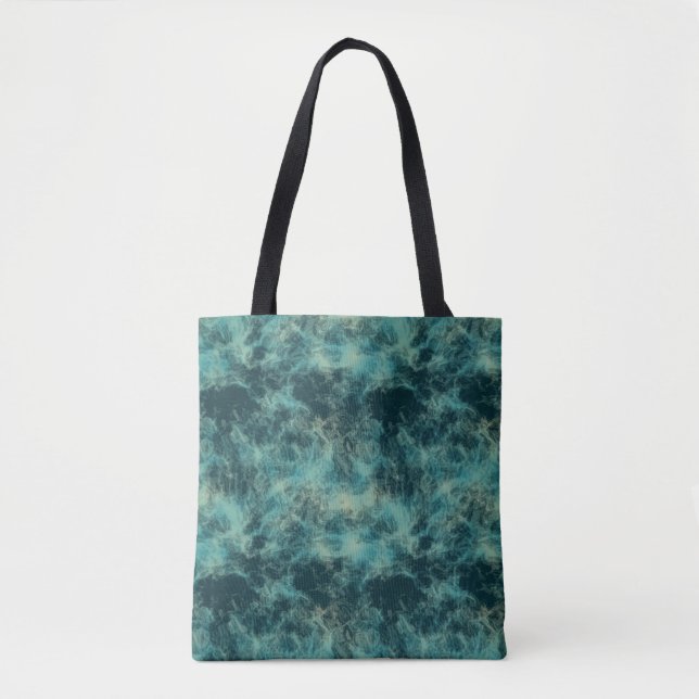 Bolsa Tote Teal Marble Abstrato (Frente)