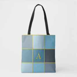 Bolsa Tote Teal Monograma Geométrico