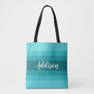 Bolsa Tote Teal Ombre Estipulado Personalizado