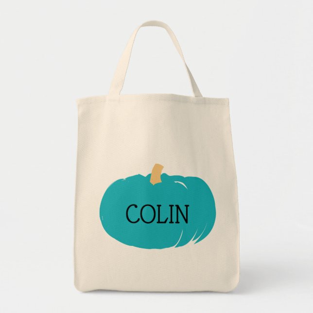 Bolsa Tote Teal Pumpkin Kids Alergia Comida Halloween (Frente)