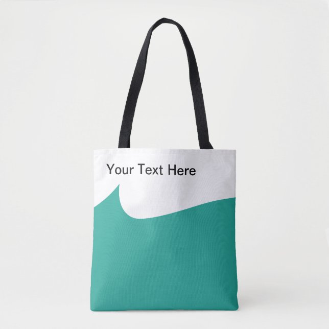 Bolsa Tote Teal Simples Moderno E Branco (Frente)