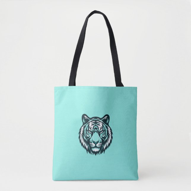 Bolsa Tote Teal Tiger Design Também (Frente)