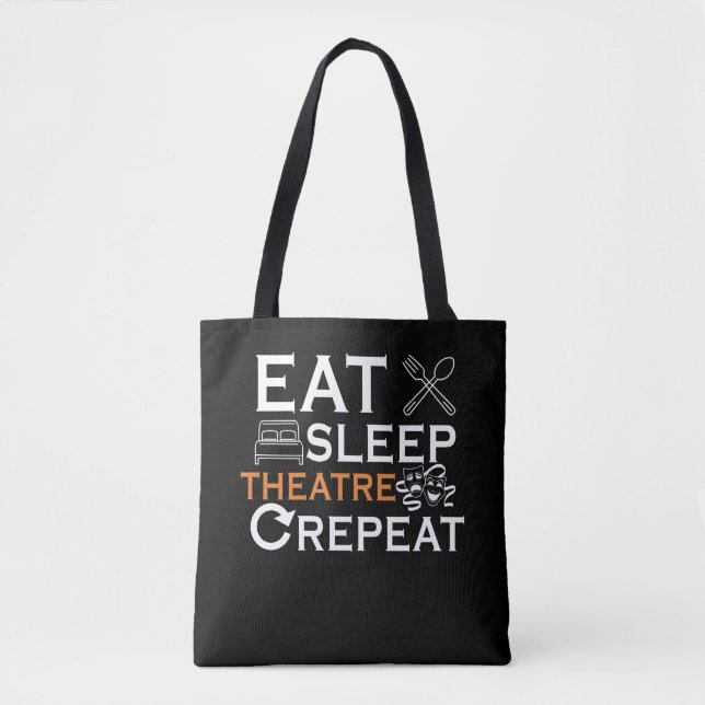Bolsa Tote Teatro Ator Comeu Sleep Theater Musical Show Lover (Frente)