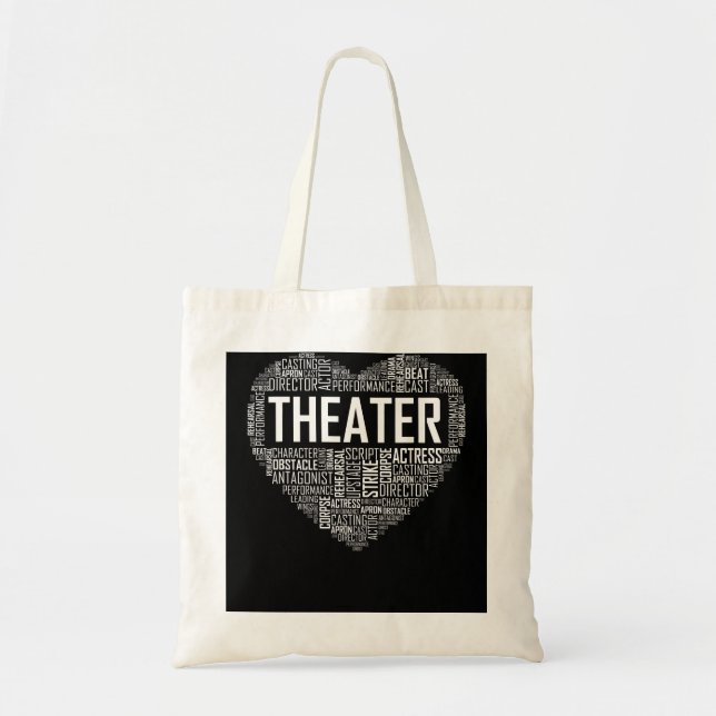 Bolsa Tote Teatro Life Heart Love Drama Ator Atriz Presente T (Frente)