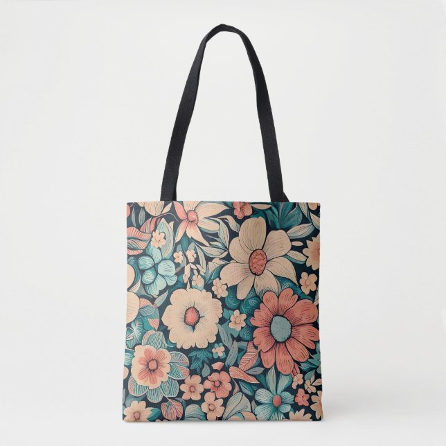 Bolsa Tote Tecido Bohemian Flower (Frente)