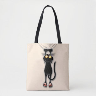 Bolsa Tote Tecido de Arranque de Caracteres Engraçado de Cat