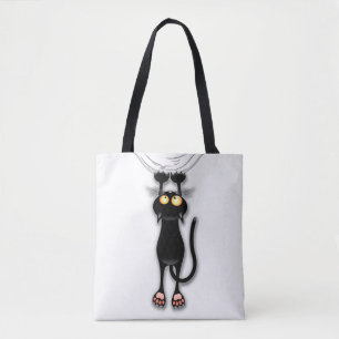 Bolsa Tote Tecido de Arranque de Caracteres Engraçado de Cat