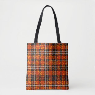 Bolsa Tote Tecido de Arte Sem Costura de Xadrezes