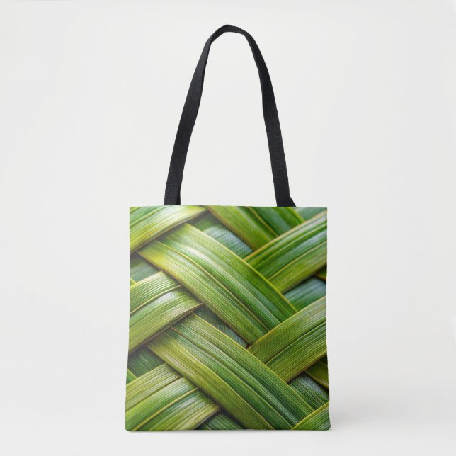 Bolsa Tote Tecido de bambu fresco verde (Frente)
