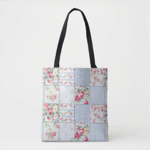 Bolsa Tote Tecido de Rosa: Design Elegante de Fundo