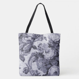 Bolsa Tote Tecido floral botânico de Toile do vintage do