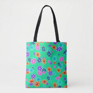Bolsa Tote Tecido Floral Incolor Padrão