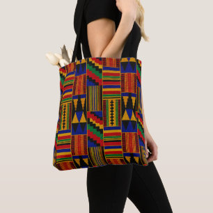 Bolsa Tote Tecido Kente Estilo Africano