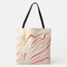 Bolsa Tote Tecido ondulado com tons beges claros, curva rosa