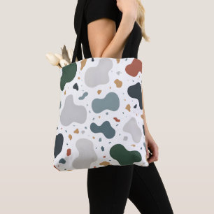 Bolsa Tote Tecido Personalizado de Estilo Terrazzo Minimalist