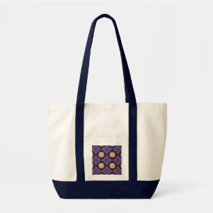Bolsa Tote Tecido Roxo Elegante com Padrão Floral Amarelo