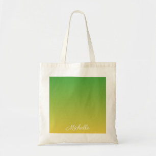Bolsa Tote Tecido verde e amarelo personalizado