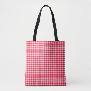Bolsa Tote Tecido vermelho fechado, textura da mesa