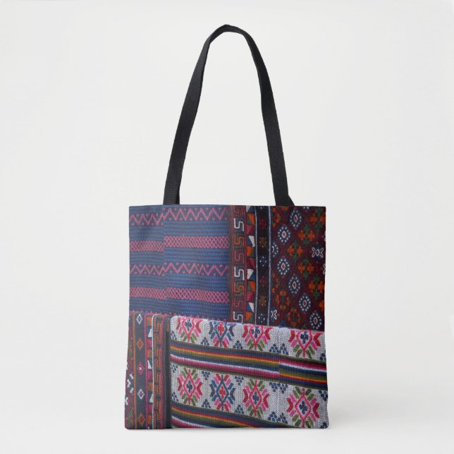 Bolsa Tote Tecidos Coloridos do Butão (Frente)