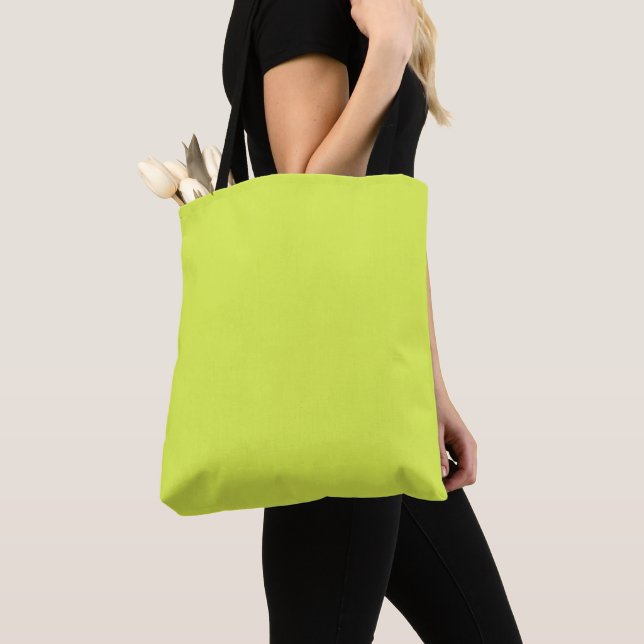 Bolsa Tote Tecla de cor sólida limão verde (Close Up)
