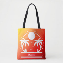 Bolsa Tote Tecla Tropical Summer (gradiente amarelo-alaranjad