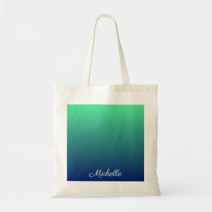 Bolsa Tote Tecla verde e azul personalizada