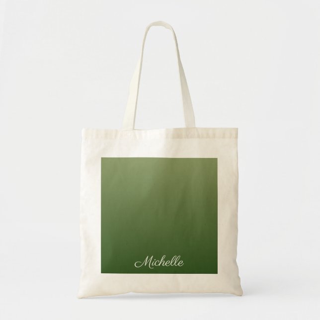 Bolsa Tote Tecla verde personalizada (Frente)
