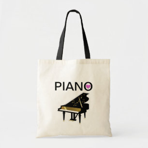 Bolsa Tote Teclado Piano Grande e Notas