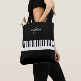 Bolsa Tote Teclas de Piano Instrumento Musical Monogramado