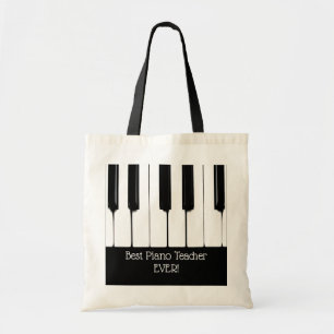 Bolsa Tote Teclas de Piano Pretas e Brancas Personalizadas