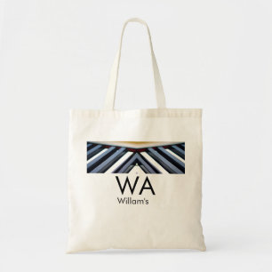 Bolsa Tote Teclas de piano preto e branco adicionar nome letr
