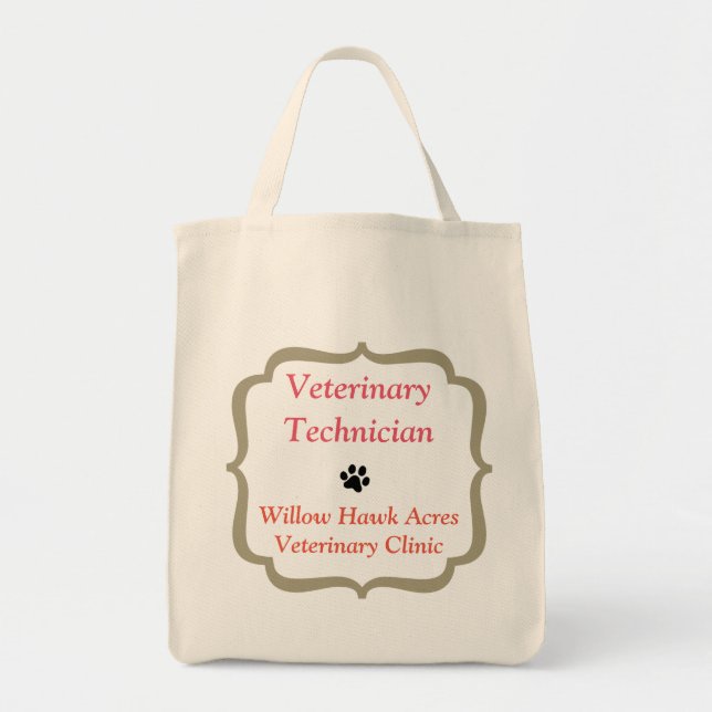 Bolsa Tote Tecnologia do veterinário/impressão Suporte-Preto (Frente)
