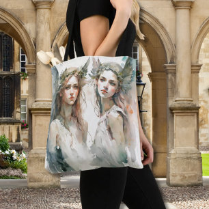 Bolsa Tote Teen Angels Allover Watercolor