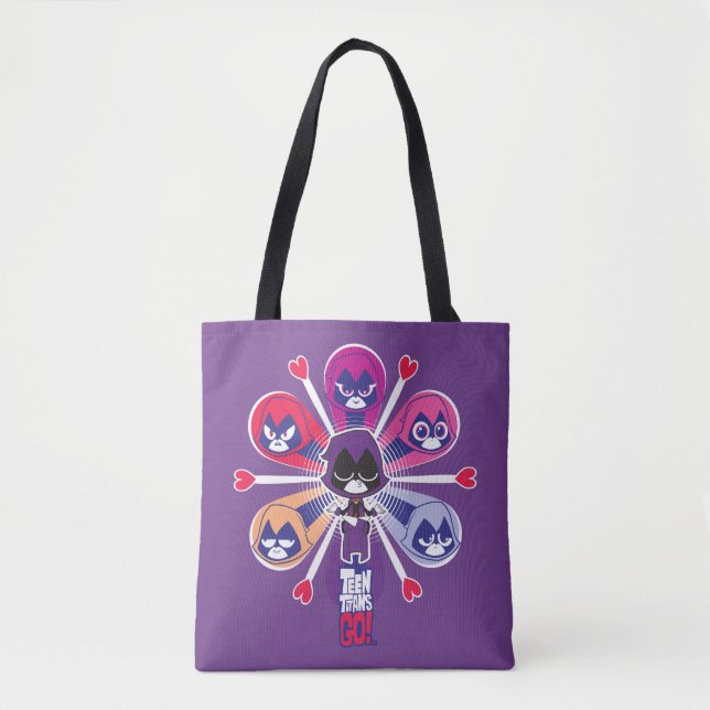 Bolsa Tote Teen Titans Go! | Emoticlones de Raven (Frente)