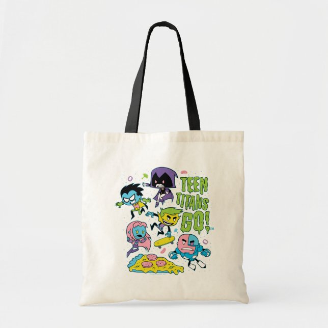 Bolsa Tote Teen Titans Go! | Gráfico de pizza da primavera de (Frente)