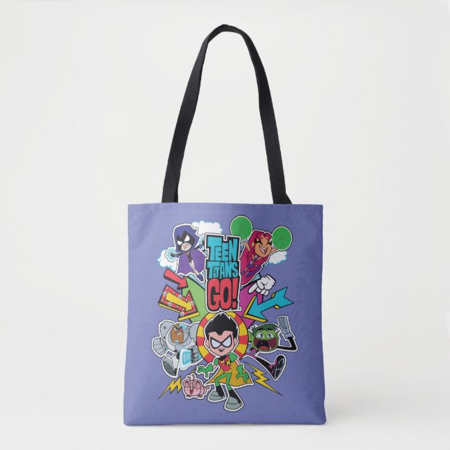 Bolsa Tote Teen Titans Go! | Gráfico de Seta de Equipe (Frente)
