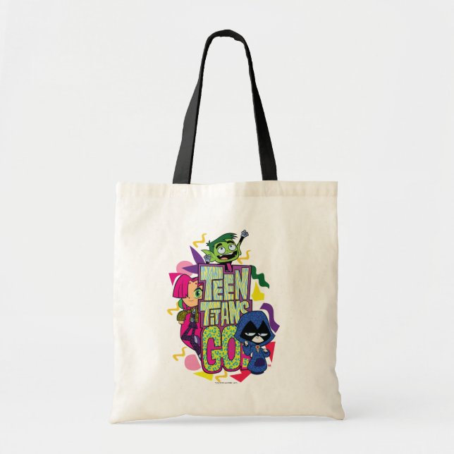Bolsa Tote Teen Titans Go! | Logotipo Impresso "Raparigas" (Frente)