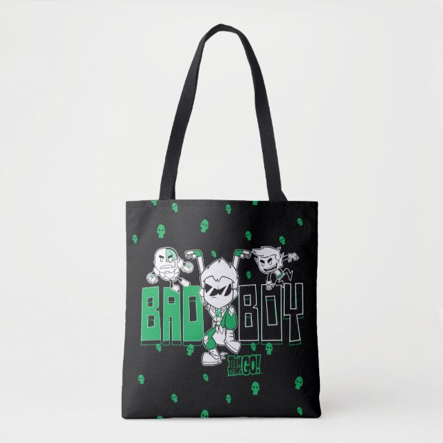 Bolsa Tote Teen Titans Go! | Robin, Cyborg e BB "Bad Boy" (Frente)