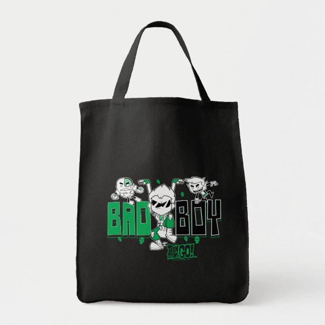 Bolsa Tote Teen Titans Go! | Robin, Cyborg e BB "Bad Boy" (Frente)