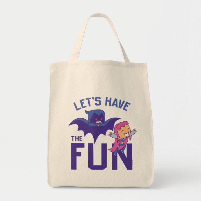 Bolsa Tote Teen Titans Go! | Starfire & Raven "Divirta-Se" (Frente)