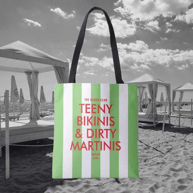 Bolsa Tote Teeny Bikinis & Dirty Martinis The Beach Club (Criador carregado)