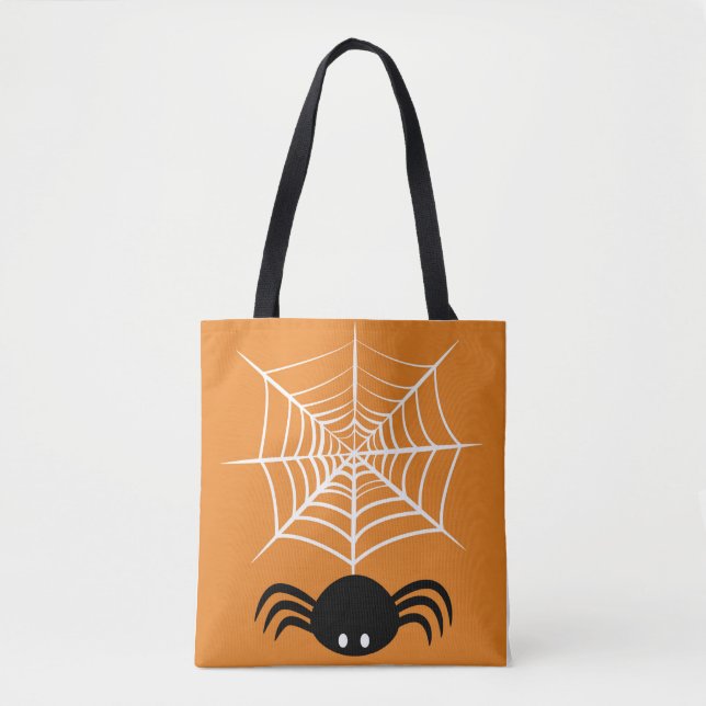 Bolsa Tote Teia de Aranha de Halloween  (Frente)