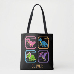 Bolsa Tote Tela de Personagem de Dinossauro de Arcada dos Ano
