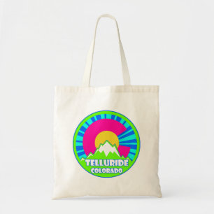 Bolsa Tote Telluride Colorado neon montanhas tosco
