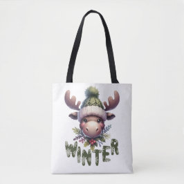 Bolsa Tote Tema da Moose de inverno