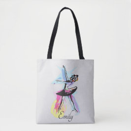 Bolsa Tote Tema de Aquarela de Dancer Ballerina